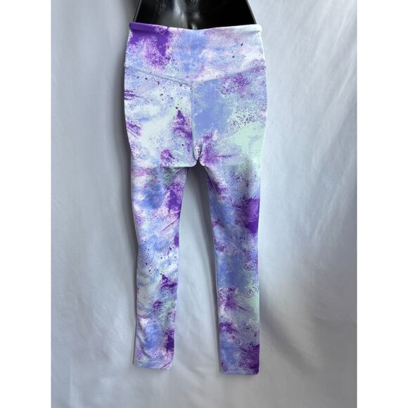 Nike Dri Fit Tight Fit Girls Tie Dye Printed Leggings Purple Blue sz L Stardust - Picture 6 of 13